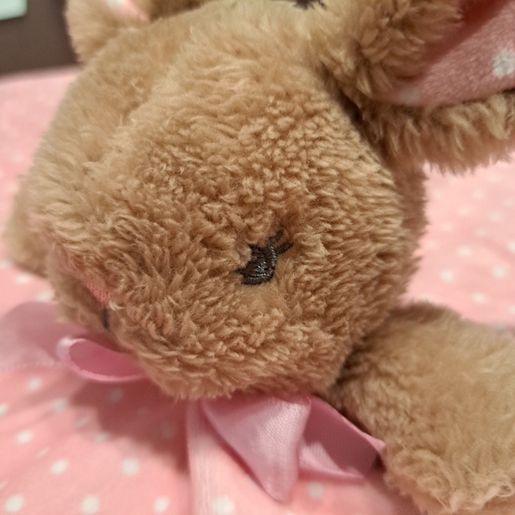 Way to Celebrate Pink Bunny Rabbit Lovey Security Blanket with Rattle Walmart - Picture 4 of 4